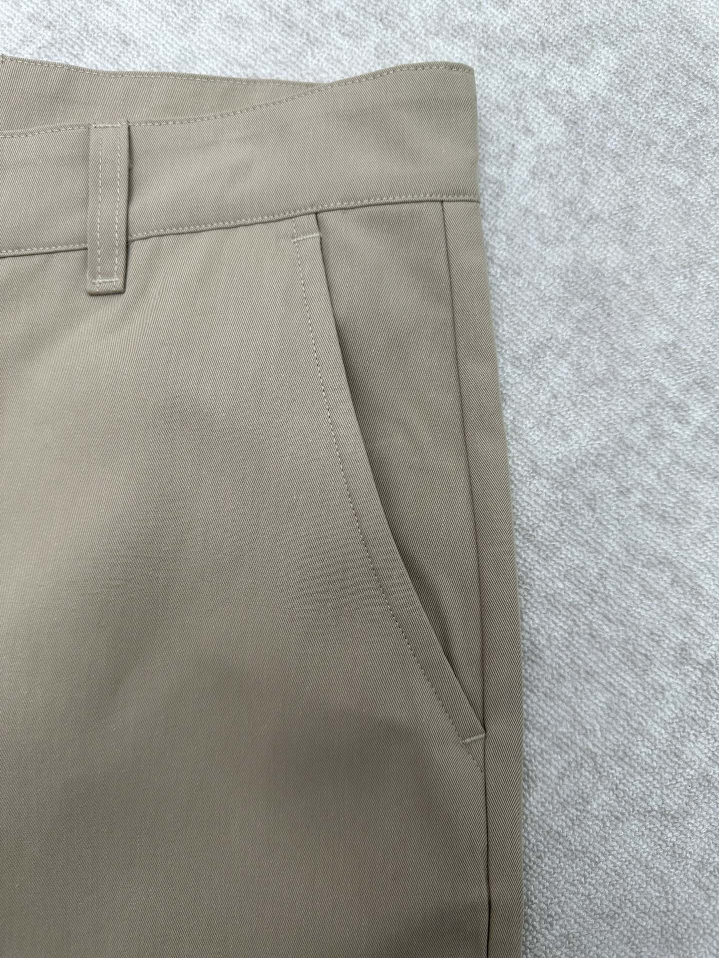 Louis Vuitton pants side seam and tapered hem, light beige