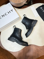 Givenchy black ankle boots, two pairs with lace-up front