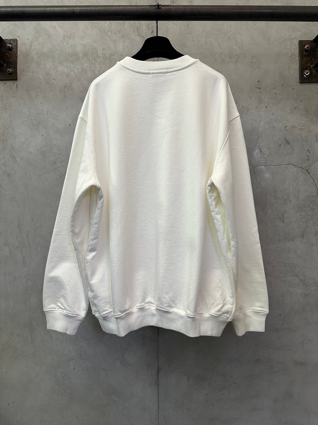 White crewneck sweatshirt back view