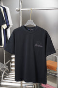 Black Louis Vuitton short-sleeve T-shirt with small front LV-style script logo