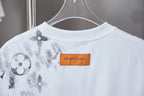 Louis Vuitton T-shirt back neckline with brand label and monogram print