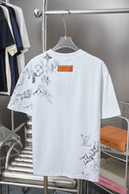 Louis Vuitton white T-shirt with large monogram print on chest