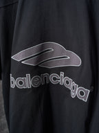 Balenciaga black short-sleeve T-shirt with large front logo graphic