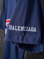 Balenciaga navy jersey hem with BALENCIAGA logo text
