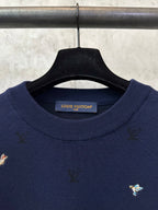 Louis Vuitton sweater neckline with ribbed crew neck and brand tag