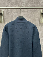Louis Vuitton long-sleeve zip jacket in dark blue with back monogram logo detail