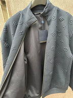 Louis Vuitton long-sleeve zip jacket in dark blue with high collar and inner tag