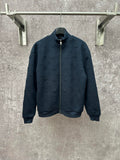 Louis Vuitton long-sleeve zip jacket in dark blue with subtle monogram texture