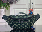Louis Vuitton monogram bag in dark green with top zipper and adjustable strap