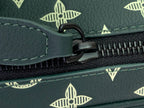 Louis Vuitton monogram bag zipper pull and teeth on dark green trim