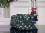 Louis Vuitton monogram crossbody bag, dark green with gold pattern and front flap