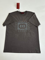Gucci short-sleeve T-shirt in dark gray with front GG logo print