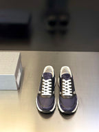 Prada unisex sneakers, dark navy with white laces and cream midsoles