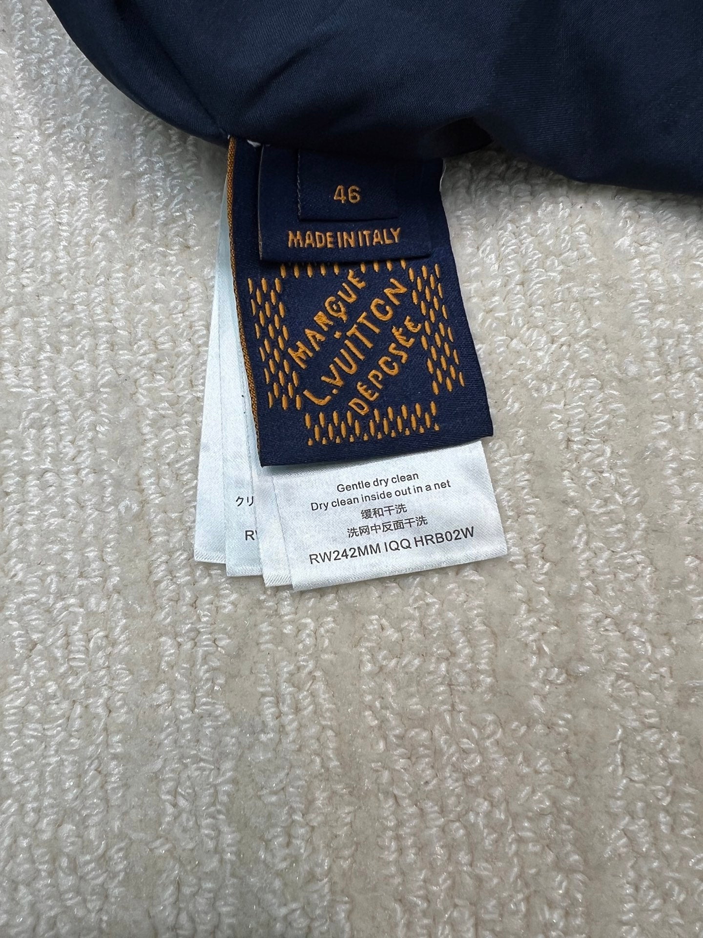 Clothing care label, size 46, Made in Italy