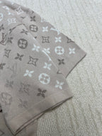 Louis Vuitton monogram T-shirt sleeve and hem, light beige patterned knit