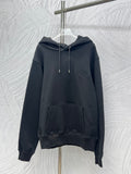 Dior long-sleeve hoodie in dark navy with front kangaroo pocket and drawstring hood