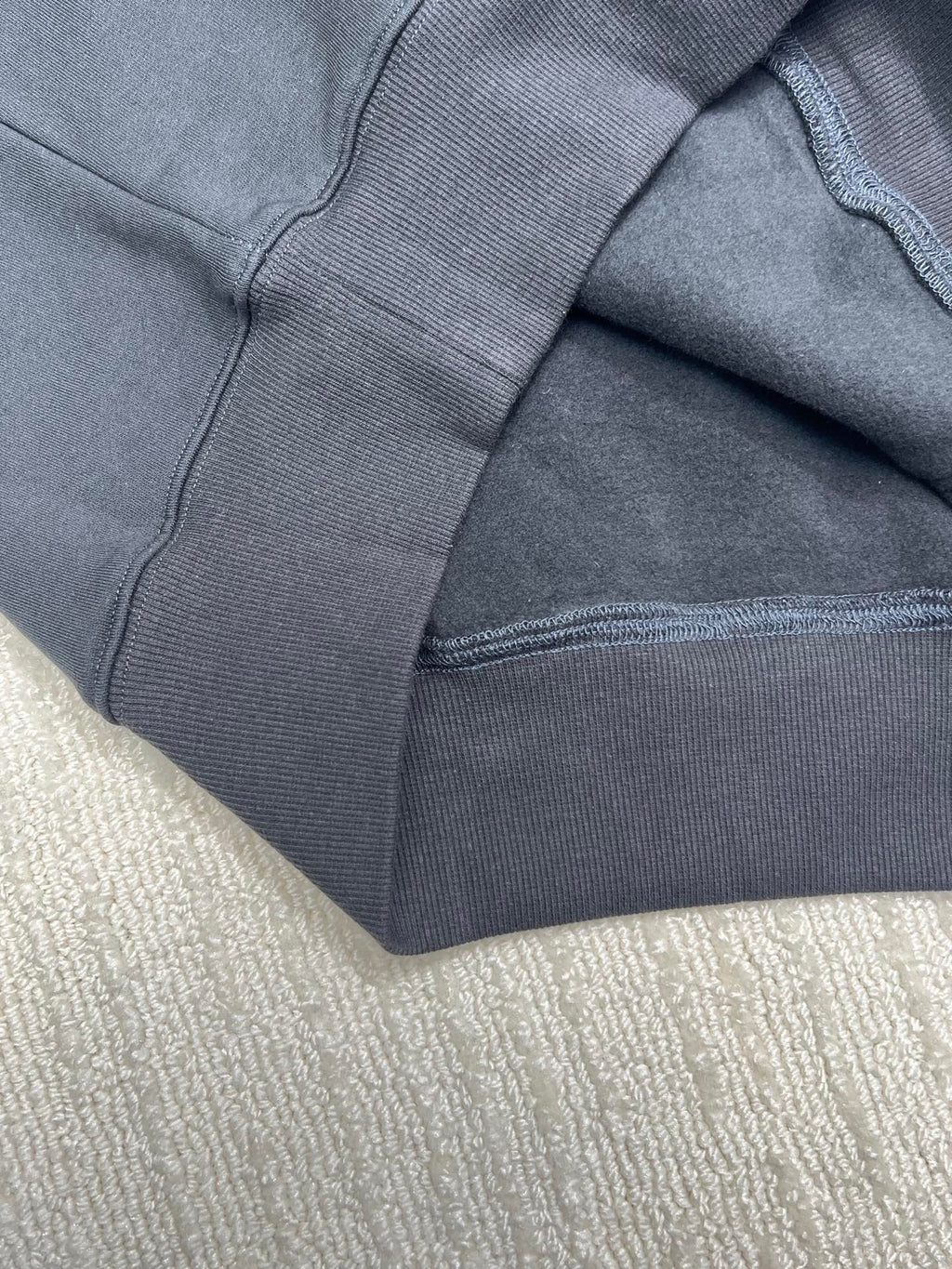Dior long pants, dark gray ribbed waistband and stitched seams