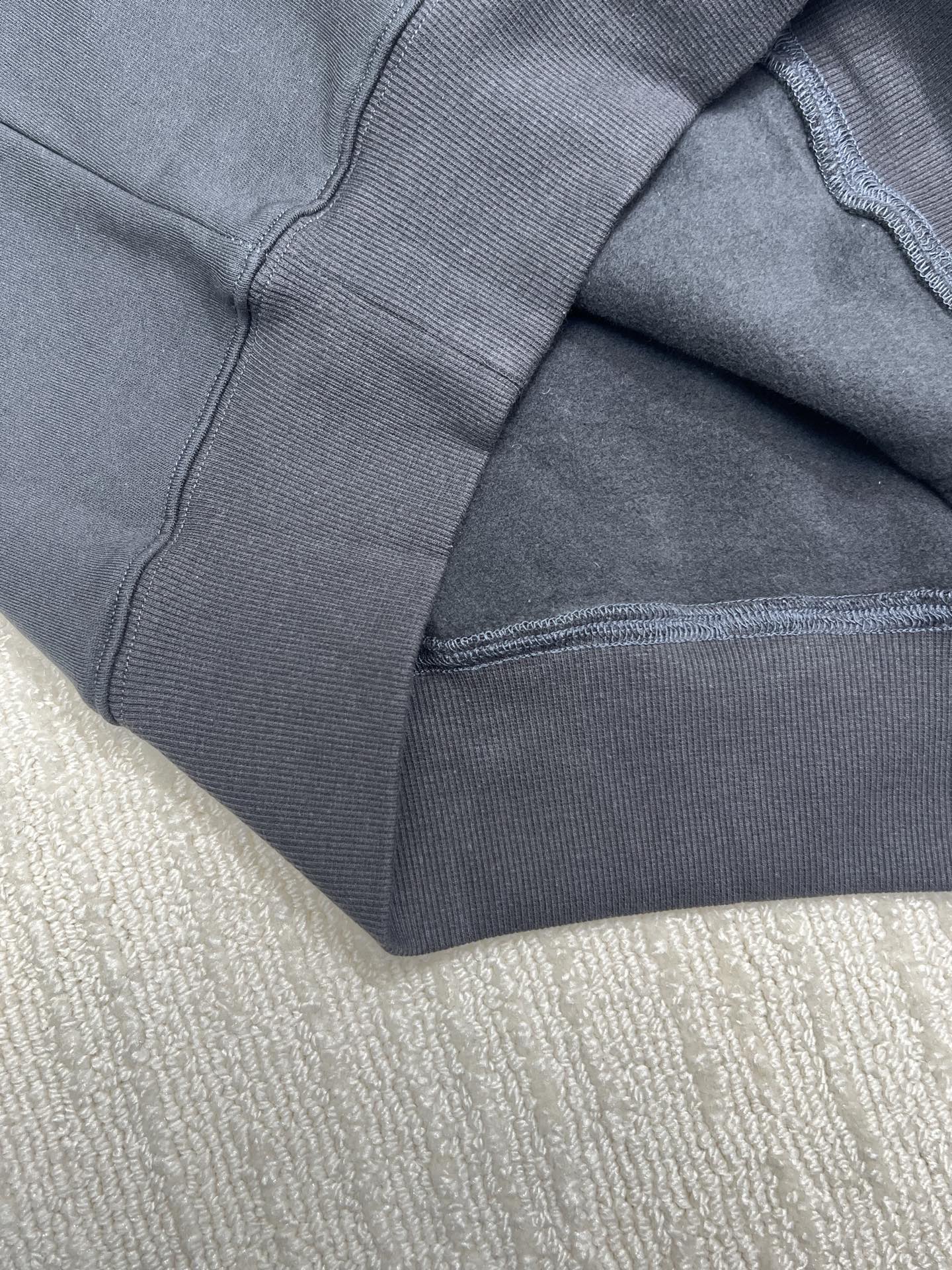 Dior long pants, dark gray ribbed waistband and stitched seams