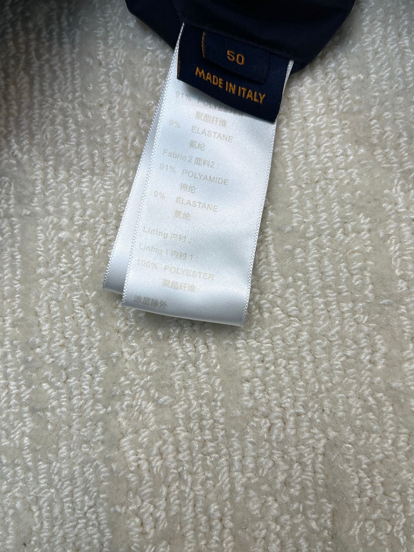 Louis Vuitton jacket size label with Made in Italy