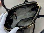 MiuMiu mini bag open top, black lining with gold zipper and two inner loops