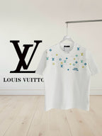 Louis Vuitton white T-shirt with multicolor monogram flower print