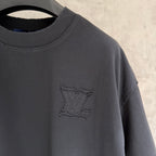 Louis Vuitton short-sleeve T-shirt, dark charcoal, embroidered chest emblem