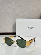 Celine sunglasses with green lenses and black frames