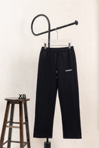 Burberry black drawstring pants with elastic waistband and stitched front seams