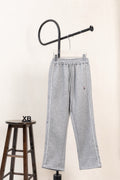 Moncler gray sweatpants with elastic waistband and drawstring, wide leg