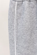 Moncler gray knit sweatpants with drawstring and elastic waistband seam