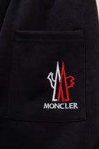 Black pants pocket with Moncler crest logo embroidery