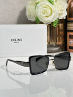 Celine square sunglasses with black frame and dark lenses