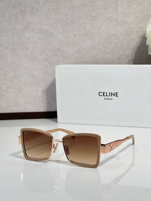 Square sunglasses with tortoiseshell frame and brown-tinted lenses
