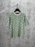 Louis Vuitton short-sleeve top, green and white allover monogram pattern