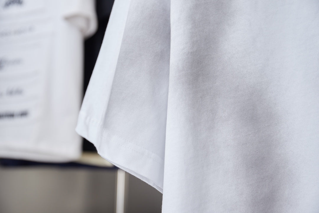 Chrome short T-shirt, white folded tee with short sleeves and partial hem