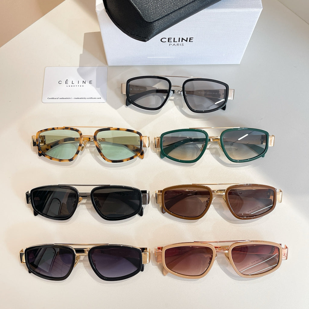 Assorted Celine sunglasses with mixed frames and tinted lenses, several pairs
