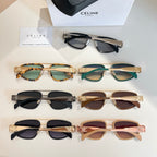 Assorted Celine sunglasses with mixed frames and tinted lenses on display