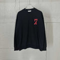 Amiri crewneck sweatshirt in dark color with small red heart A logo on chest