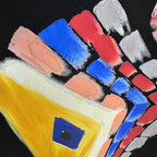 Amiri crewneck sweatshirt close-up of multicolor abstract lettering graphic