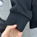 Amiri sweatshirt sleeve cuff, dark navy ribbed knit finish