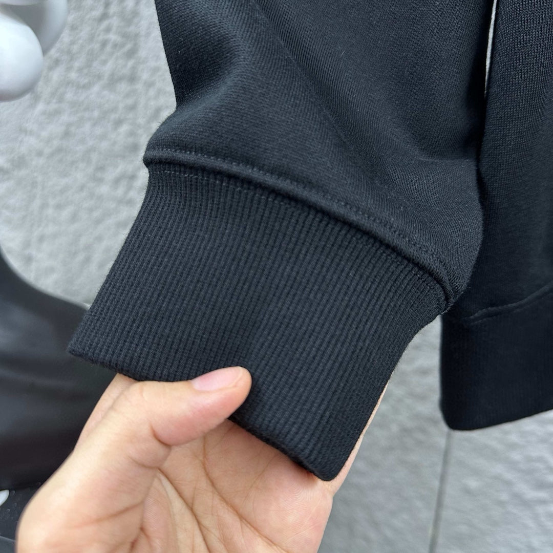 Amiri sweatshirt sleeve cuff, dark navy ribbed knit finish