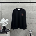 Amiri crewneck sweatshirt, dark navy, red heart graphic on chest