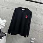 Amiri crewneck sweatshirt, dark navy, red heart graphic on front