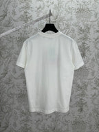 Burberry short-sleeve T-shirt in white, plain back view with crew neck