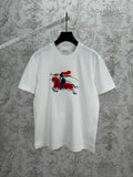 Burberry short-sleeve T-shirt in white with colorful horse rider graphic on front