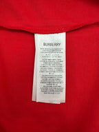 Red T-shirt with Burberry fabric label at neckline
