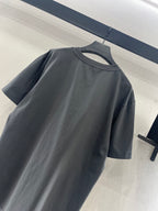 Dark gray crew-neck short-sleeve T-shirt, plain back view