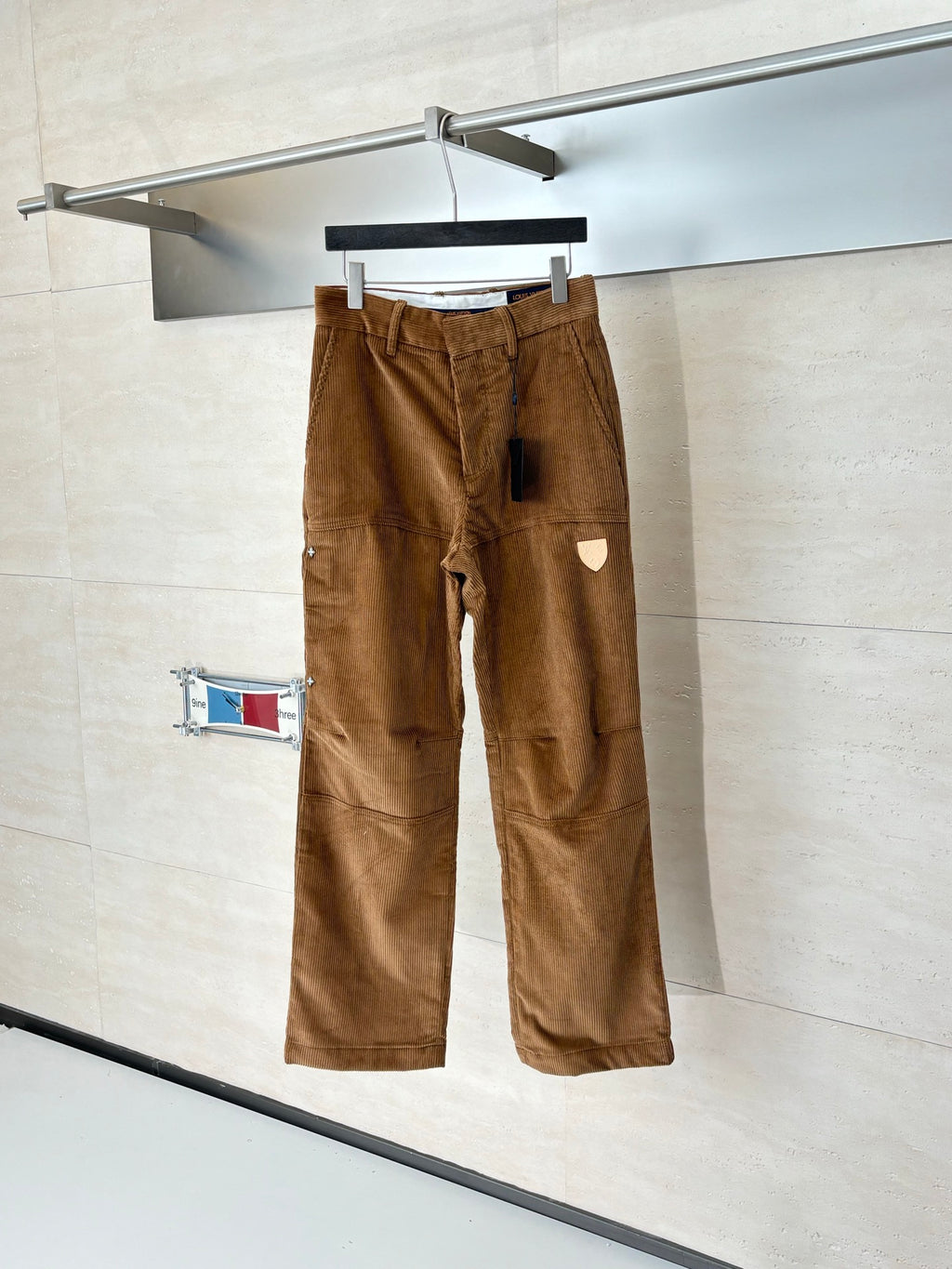 Louis Vuitton brown corduroy pants with belt loops and button closure