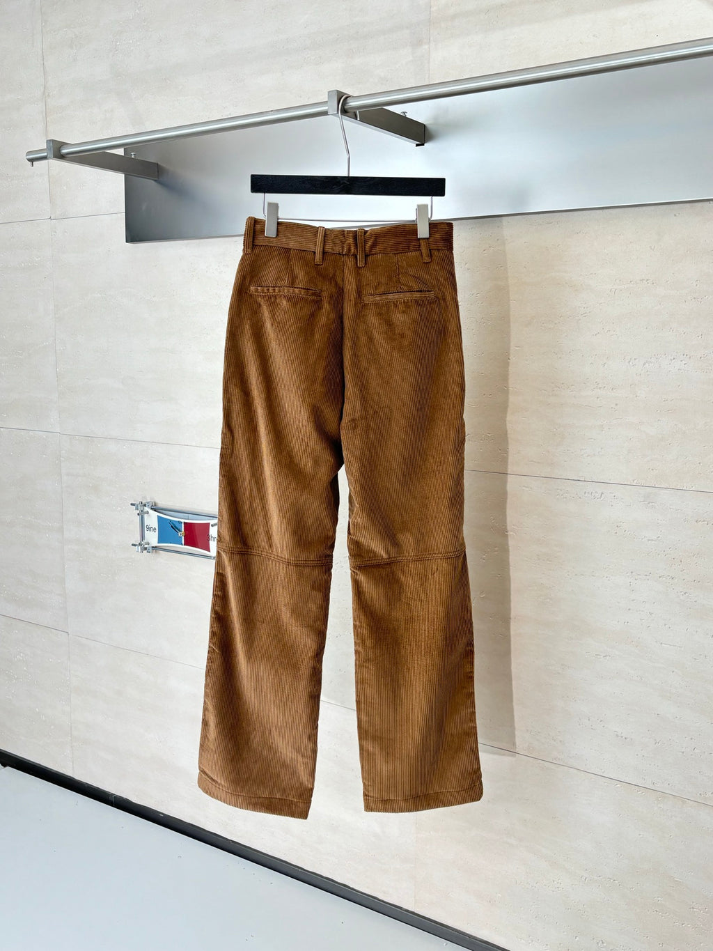 Louis Vuitton brown corduroy pants with pleated front and relaxed straight legs