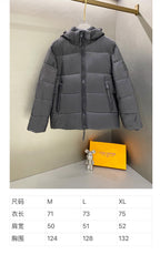 Burberry long dark gray hooded puffer jacket, full zip, padded front